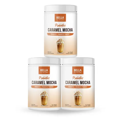 3 Pack Bella All Natural Probiotics Caramel Mocha