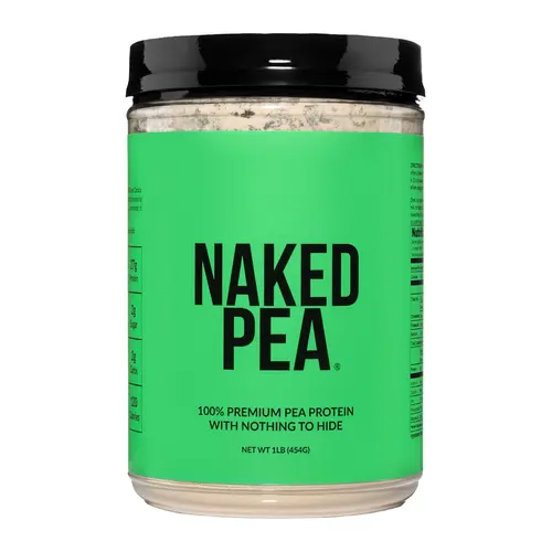 Naked Pea 100% Premium Pea Protein Powder 1LB - US Grown, Additive-Free, Vegan - 18g Protein, 2g Carbs - Only 1 Ingredient