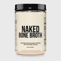 Naked Bone Broth - From Premium European Beef Bones - 21g of Protein per serving - Only 2 Ingredients - 0g Sugar, 0g Carbs, 90 Calories - Protein Powder 1LB - For Gut Health & Collagen Production - Mixed Easily