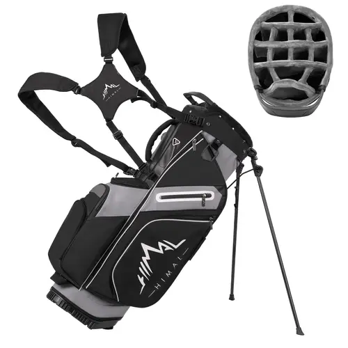 Unisex 14-Way Nylon Golf Stand Bag - Premium Lightweight Portable Divided Club Bag with Full-Length Dividers, Interchangeable PE-Padded Straps, Stabilizing Kickstand, Plush-Lined Top, Waterproof Cover, 10-Pocket Order & 14way Club Sort Functionality