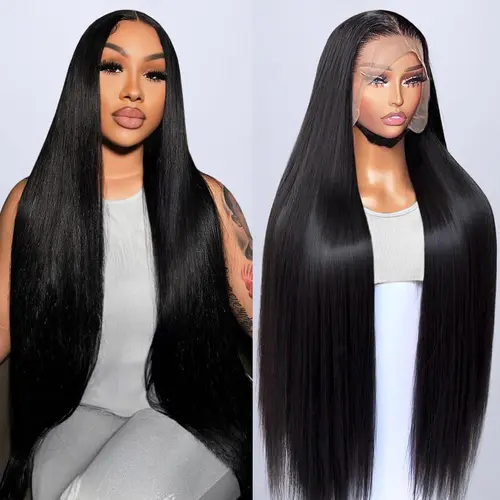 [30 inch only $118]Drosuud Hair 30 Inch 13x6 Lace Frontal Wigs 180 Density Straight Lace Front Wigs Human Hair Straight Human Hair Wigs Pre Plucked Natural Hairline with Baby Hair #Summervibes