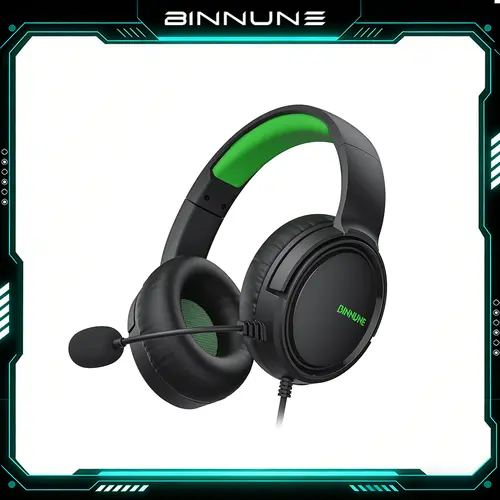 [Summer Vibes] BINNUNE BG02 Gaming Headset with Mic for Xbox Series X/S, Xbox One, PS4, PS5, PC, NS – Wired Headphones, 50mm Stereo Sound, 3.5mm Jack, Perfect Gaming Gear to Stock Up