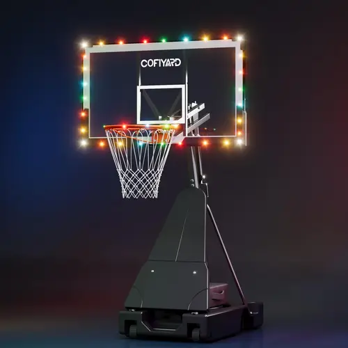 COFIYARD Portable Outdoor Basketball Hoop Training Equipment, 54" Shatterproof Backboard, 5.25-10 FT Adjustable Height, Sandbag Stability, Adjustable Goal System