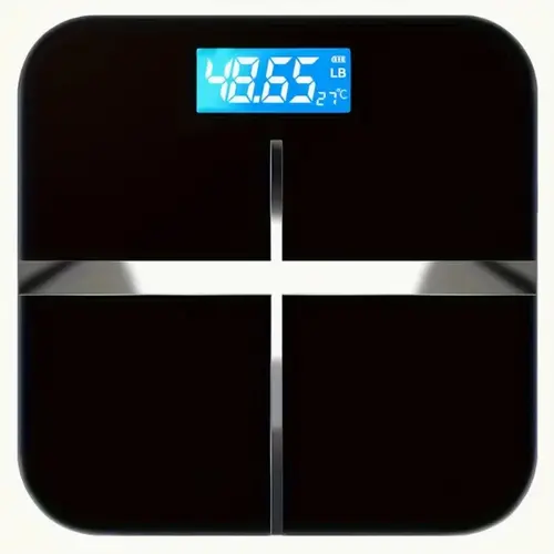 Large Capacity 465 lb Digital Bathroom Scale - Sleek Black, Tempered Glass, Ultra-Wide Platform, Easy-to-Read Backlit LCD Display, Precise & Secure Weighing Machine for Home Use, Weight Scale, Electronic Scale, 390 LBS