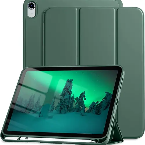 Tablet Case for iPad 10th Generation 10.9-inch (2022, A2696) & 11-inch (2025, A3354) - Magnetic Stylus Holder, Smart Cover, Soft TPU Back, Auto Sleep/Wake, Shockproof Protection, Scratch-Resistant Casing, Dual-Angle Stand, Blue/Green Electronics Accessory