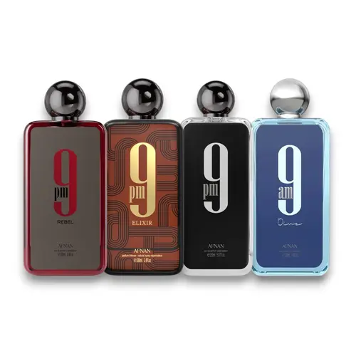 Afnan Perfumes | 9PM Rebel + 9PM Elixir + 9PM + 9AM Dive | Eau De Parfum | Unisex Fragrance | 100 ML - 3.4 oz | Aromatic - Citrus & Vanilla Notes | High Quality Fragrances, Edp