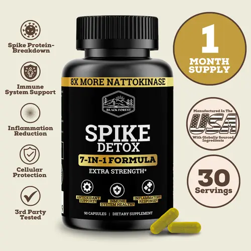 Black Forest 7-in-1 Nature-Infused Botanical Extract Capsules - 8X More Nattokinase, NAC, Zinc, Bromelain, Turmeric, Quercetin, Black Pepper, Minerals, Vitamins, Healthcare Support for Adults, Spike Protein Removal, Immune Synergy, No Artificial Flavors