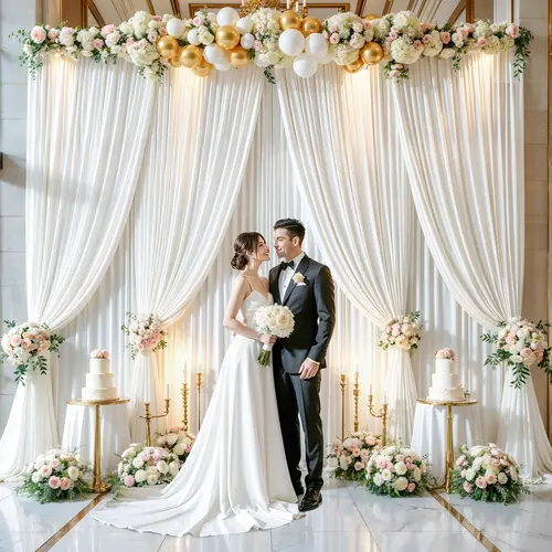 Wrinkle-Free Solid Polyester Backdrop Curtains 2-Pack (5x7ft/5x10ft or 59in*85in White Drapes) - Clean Look Party Decor, Ideal for Birthdays Weddings Photos, Home Wall Hanging Supplies, Grad Party Decorations