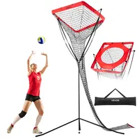 VEVOR Volleyball Setter Training Equipment,  Angle and Height Adjustable Volleyball Trainer, Portable Practice Net with Steel Base, Carrying Bag, Indoor Outdoor Target Net for Serving Spiking Setting