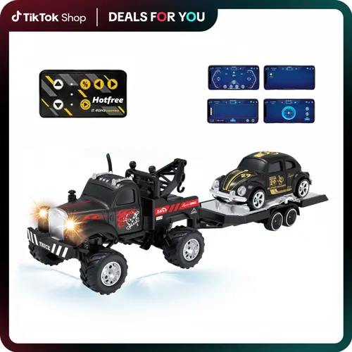 Hotfree 1/64 Mini RC Monster Truck, Pocket‑Size 2.4GHz Alloy‑Body Big‑Wheel RC Car, App & Remote Dual‑Control Toy, USB Rechargeable Racing Vehicle, Desktop Stress‑Relief Entertainment, Christmas & Birthday Gift for Boys & Girls