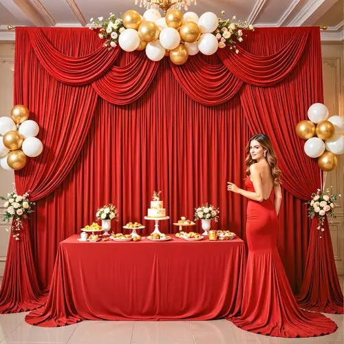 30 x 10ft Backdrop Curtains（Minor color variance from light, screens & dye lots）6 panels Polyester Fabric Background Drapes for Holiday Party, Wedding Event Decor,Party Decoration summerwins,Summer Sale,Mid Year Sale,Deals For You Day,Father's Day Gift