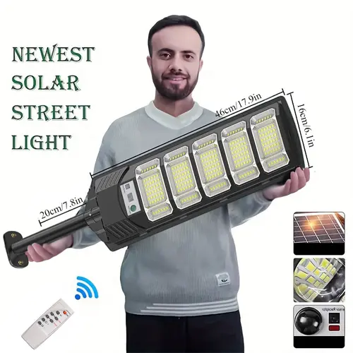Newest Solar Street Light 12000LM Super Bright 240SMD 5730 Beads 6500K IP65 Waterproof Motion Sensor 3 Modes for Yard Path