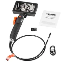 VEVOR Flexible Borescope Digital Camera Diagnostic Tool - 6.4mm/0.25in Slim Dual-Articulation IP67 Lens, 5” IPS HD Screen, 8X Magnification, 8 LED Illumination Snake Camera, 32G USB, 180° Bend for 0.25in Tight Reach, 4–6h Continuous Use, for Auto/Plumbing