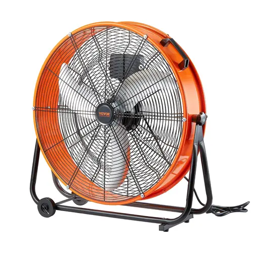 【toolupgrade】VEVOR Drum Fan, 24 Inch High Velocity Industrial Shop Fan, Heavy Duty Commercial Use 3-Speed 8600CFM, 360°Adjustable Tilting,0-2h Timer Industrial Floor Fan for Warehouse,Workshop,Factory, Basement,dorm essentials,home essentials