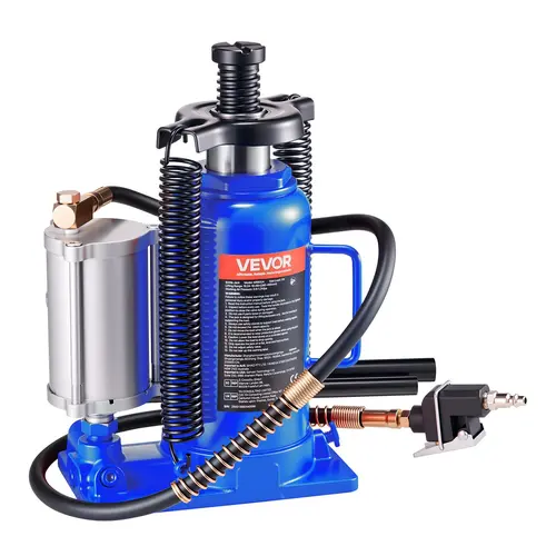 【toolupgrade】VEVOR Air Hydraulic Bottle Jack, 20 Ton (44092 lbs) Capacity, 10.2-19.5 Inch Lifting Range, Pneumatic/Manual Heavy Duty Welded Bottle Jack with Pump for Car, SUV, Pickup, Truck, RV, Auto Repair, Blue