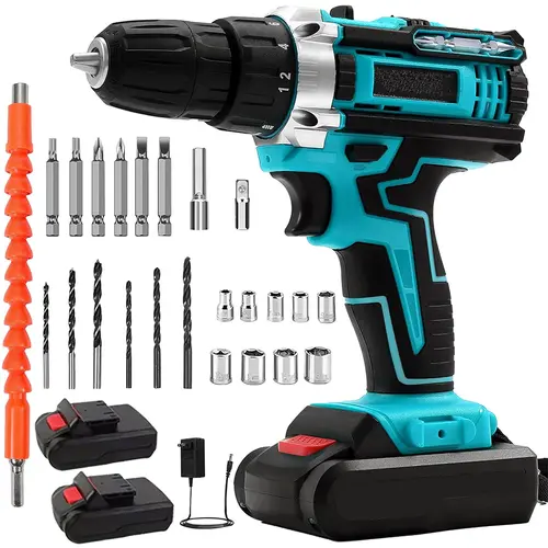 36Vf Cordless Drill Set, Power Drill29Pcs with 3/8 Inch Keyless Chuck25 3 Clutch Electric Drill with WorkLight, Max torque 45Nm, 2-VariableSpeed & 2 Batteries and FastCharger,Drill Driver Kit for HomeDecoration,Repair And DlYSupplies #summerfinds toolupgr