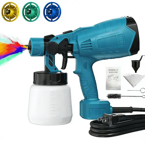 Electric Paint Sprayer for Home DIY - 3 Nozzles & Spray Patterns, Easy Clean Paint Gun for Walls, Furniture & Fences toolupgrade