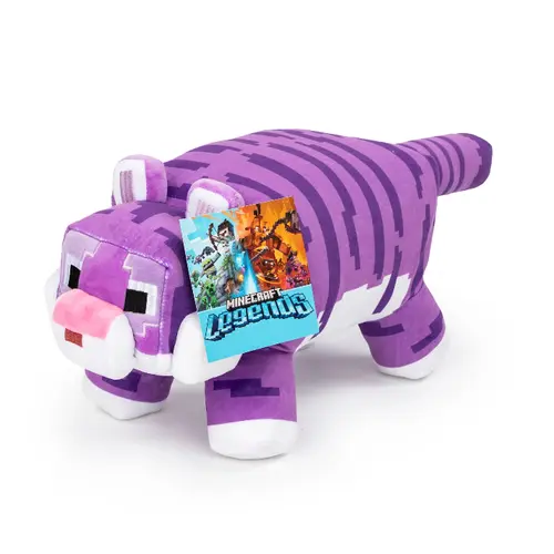 Jay Franco Minecraft Polyester Fuzzy Pillow Buddy - Unisex Collectable Approved Plush Stuffed Animal, 6 x 19 x 11 Inches, Features Wolf, Tuxedo Cat, Axolotl, Chicken Jockey, Quirky Gifts for Room Decor, Plushies