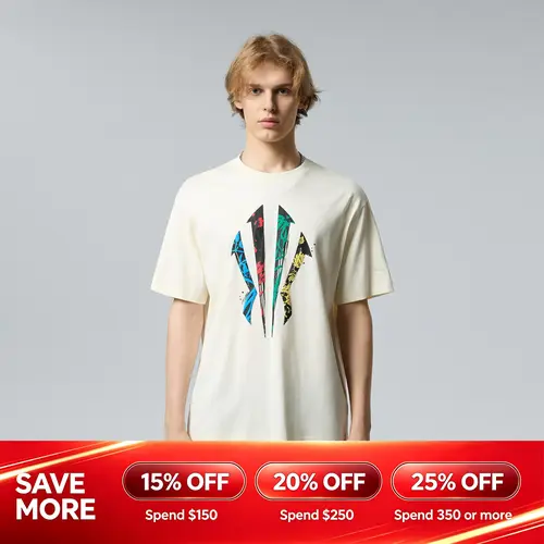 [BACK TO SCHOOL] ANTA MEN KAI Logo Tee Men's Breathable Cotton Crewneck Short Sleeve T-Shirt in Casual Tropical Style Athleisure School Outfit Gym Workout Casual Streetwear Kyrie Irving BTS