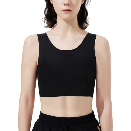 CUTESTREET Women's Seamless Padded Chest Binder - Slim Fit Seamless Sportswear Racerback Tank Top, Sport Bras for FTM Activewear, Gym Workouts (Available in XL), Binder Shapewear Tops