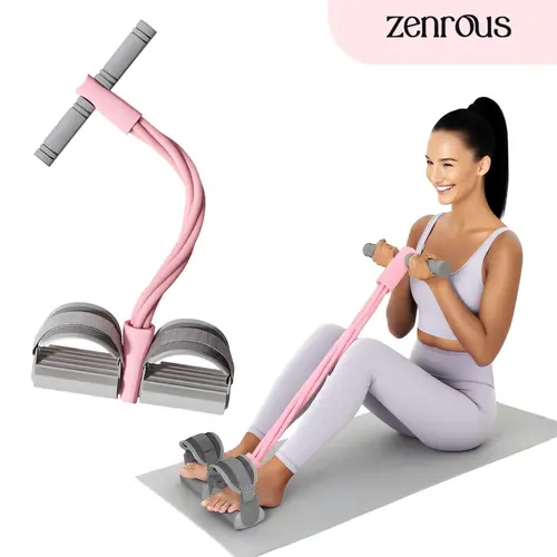 ZENROUS 2.0 Sit-up Resistance Machine with Adjustable Elastic Band - Chafe-Free, Pedal Design, Attachment Type, Home Gym Exercise Equipment for Glutes Maxing, Lower Body, Full-Body Workout Bands Training