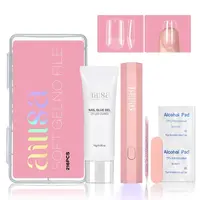 AILLSA DIY Nail Art Starter Kit Full Cover Clear NailTips Acrylic Pre-Filed Fake Press on for Extension, 15g Strong Solid Nail Glue,Handheld UV Light, DealsForYouDays