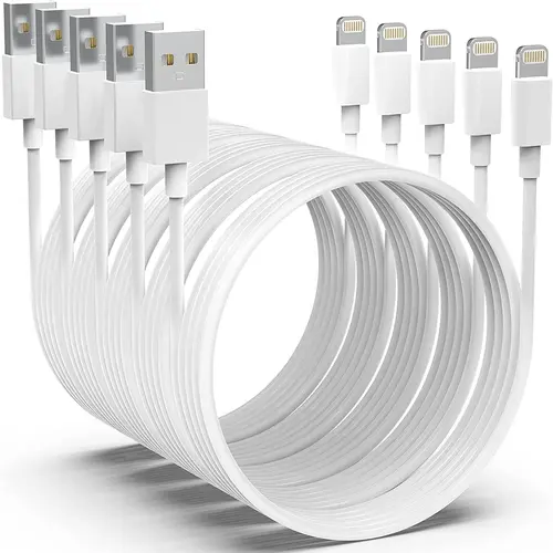 【MFi Certified】iPhone Charger 5pack [6FT] Long Lightning Cable Fast Charging Cord iPhone Charging Cable for iPhone 14/14 Pro/Max/13/12/11 Pro Max/XS MAX/XR/XS/X/8/Plus portable charger Automatic Cellphone Smartphone Electronic, Charging Kit, Mobile Phone,