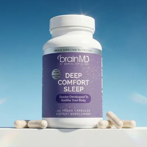 Deep Comfort Sleep | BrainMD | 90 Capsules | Restful Sleep & Physical Comfort Support | Relaxation, Muscle Ease & Nervous System Calm | Casperome Boswellia with GABA, L-Theanine & Magnesium