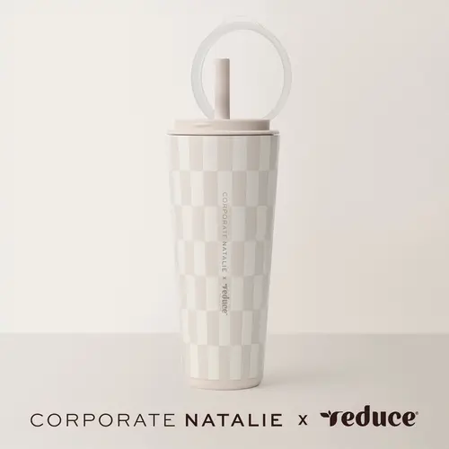 Reduce Halo 32oz Reusable Portable Insulated Vacuum Flask - Thermal Tumbler, Insulated Drink Tumbler, Spill-Proof Carry Handle, Straw Lid, Stainless Steel Flask with Less Spill Worry