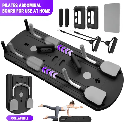 8-in-1 Multi-Functional Foldable Pilates Board, 24 Non-Slip Feet, Small Space Storage for Living Room, Bedroom, Gym, Yoga Room,camping essentials