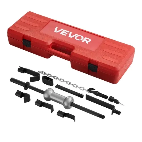 【toolupgrade】VEVOR Multi-Use Heavy-Duty Dent Puller Kit, 10 lbs 13-in-1 Slide Hammer Auto Body Tool for Cars/SUVs/Trucks with Carrying Case, Extension Rod, Non-Slip Handle, Customizable Repair Attachments, Auto Repair Tools