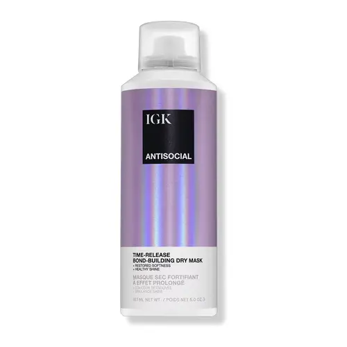 IGK Antisocial Bond-Building Dry Haircare Masque - Lightweight Lavender Selfcare Hair Product Repair Treatment with Cystine Bis-Pg-Propyl Silanetriol, BHT, Disiloxane, Hydration & Hair Glow