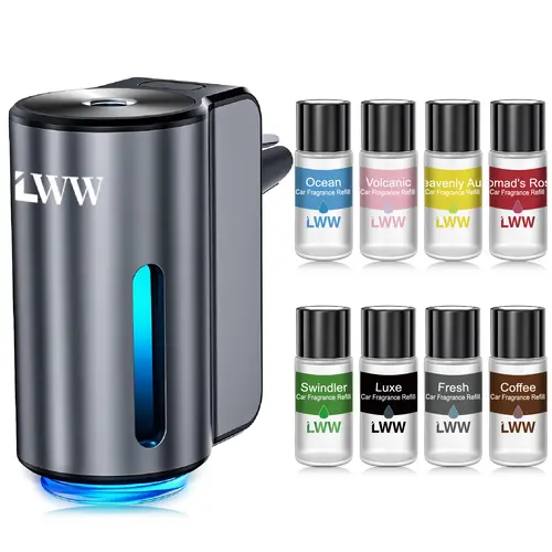 LWW 2026 Designer Car Aromatherapy Machine - Couples Edition Dual Diffuser Gift Set with 10 French Essential Oils, Car Interior Accessories, Vehicle Accessories, Car Scents, Essential Oil Diffuser For Car