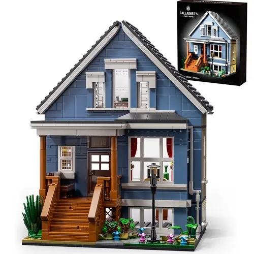 Brick Shame Family House Building Set – DIY Home Construction Blocks Kit with Detailed Rooms & Furniture, Creative Display Gift for Kids, Teens & Adults
