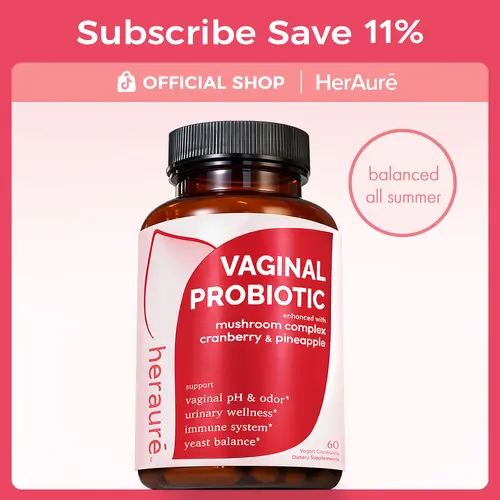 HerAuré Women’s Probiotics - pH Balance, Odor Control, Flora Health - 7 Billion CFU Probiotic, Prebiotic, 7-in-1 Mushroom Blend, Cranberry, Pineapple - 60 Capsules, Self-Care Gift, beach essentials, Deals For You Days