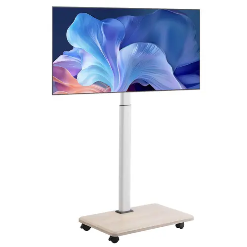 【Summerfinds】VEVOR Rolling TV Stand, Mobile TV Cart for 32-70 Inch Screens, 25° Left-Right Rotation and Height Adjustable TV Mount on Wheels, Holds up to 99 lbs for Corner, Bedroom, Outdoor, Max VESA 600x400mm