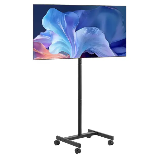【Summerfinds】VEVOR Rolling TV Stand, Mobile TV Cart for 17-55 Inch Screens, Portrait to Landscape, Portable TV Stand with Wheels Holds up to 44 lbs for Living Room, Bedroom, Office, Outdoor, Max VESA 200x200mm