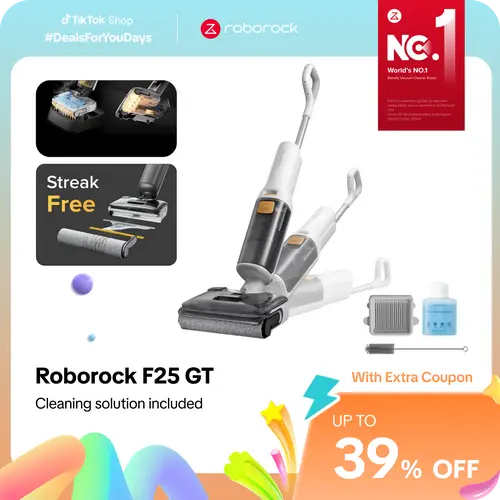 [SaleLink] Roborock F25 Series GT Wet Dry Vacuum Cleaner, Hot Air Drying & High temperature Self Cleaning, with 20000Pa, Edge Cleaning, Wet Mop Cleaner for Hard Floor, Cordless, Lightweight -Household Appliances #roborocknewarrives #tiktokshopbacktoschool