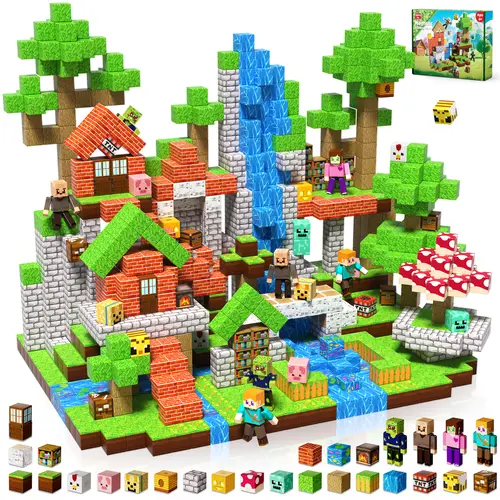 Magnetic Blocks - 164PCS Magnetic Building Blocks Cubes, Magnet Toys for Kids Age 3+, Toy Building Set for Kids, Magnets Stacking Construction Toys Easter Birthday Gifts for Boys Girls Age 4-8, 8-12
