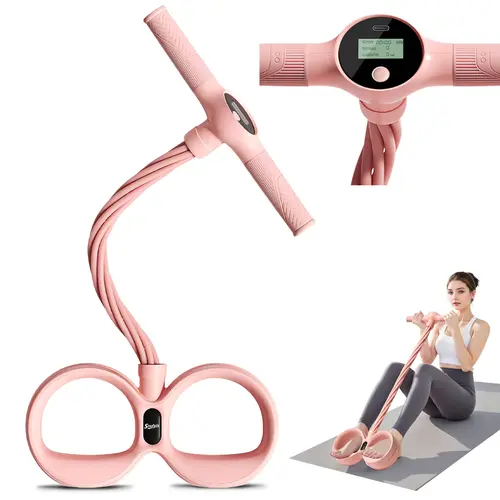 Soulyis Pedal Resistance Bands with Handles, 6-Tubes Multifunction Pedal Resistance Band, Natural Rubber Foot Pedal Resistance Bands, Fitness Bands for Abdomen, Waist, Arm, Leg, Pilates