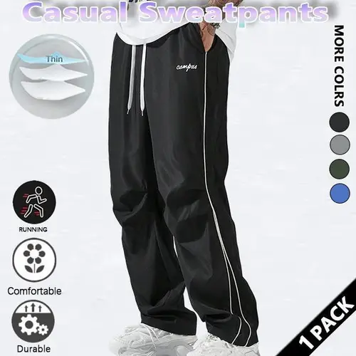 Loose Sports Pants Men's Trousers Grey Side Stripeswith Gold Accent Stripe Comfortable DesignAthleisure Style Bottoms Athletic Bottoms Gymwear Halloween Gifts SpringStatements
