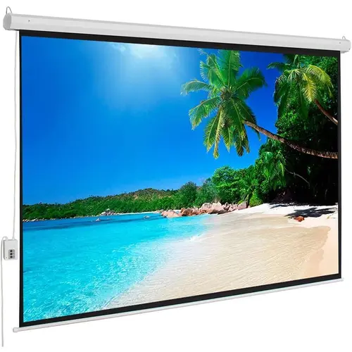 Winado Projector Manual Screen, 100 Inch 4:3 Auto-Locking Portable Projection Screen, Manual Projector Screen Pull Down for Home Theater Office Classroom TV Usage (80" W x 60" H)