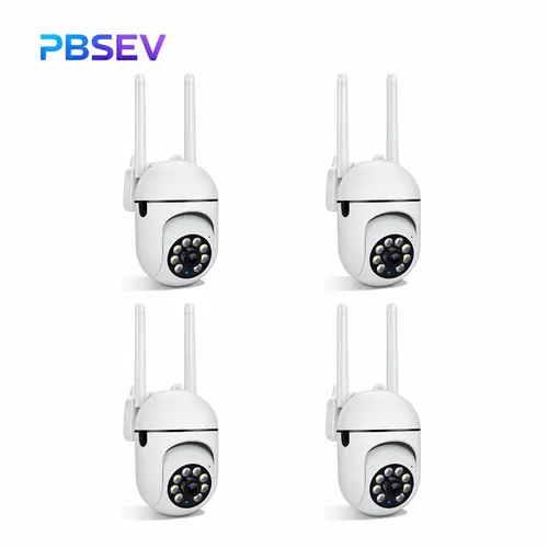 PBSEV 4-Pack Ultra HD 1080P Panoramic Wi-Fi Security Cameras - 4-Channel AI Home Security System, App-Based Surveillance Gadgets, Indoor Ceiling Mount Cam with Motion Sensor, Tracking, Automatic Color Night Vision, 2-Way Talk, Micro SD Support, Security C