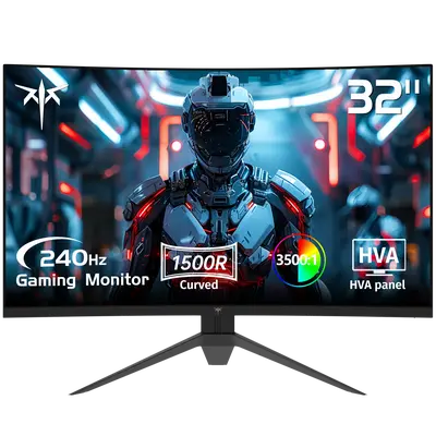Ktc 32" FHD 240Hz 1ms HVA 1500R Curved LCD Gaming Monitor - PC Computer Screen, Game Ready, 3-Year Warranty, Model H32S17F