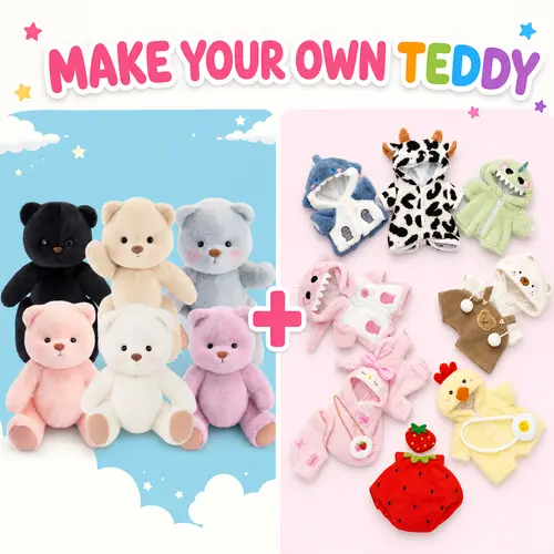 GETAHUG 12-inch Stuffed Animal Clothes, Adorable Teddy Bear & Elephant Costume Collection, Doll Accessories for Birthday & Holiday Gifts