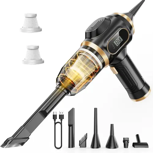 【toolupgrade】Belibuy Handheld Cordless Car Vacuum Cleaner: 9000Pa powerful suction, 6-in-1 portable vacuum cleaner with a smart display, ideal for cars, homes, offices and pet care. A portable cordless cleaner. The perfect gift for your loved ones.