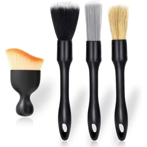 [Summervibes] Car Valeting Kit, 4 Counts Set Soft Professional Portable Brush for Car Interior Cleaning & Dust Removal, Car Interior Cleaning Brush Set, Cleaning Supplies, Car Detailing Products, Automotive
