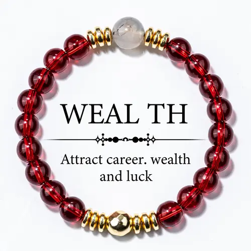 Natural Stone Wealth, Abundance & Prosperity Elastic Bracelet - Trendy Fashionable Accessories, Stackable Beads, Unisex Daily Wear Arm Candy Jewelry Gift - SpringStatements Stretch Bangle