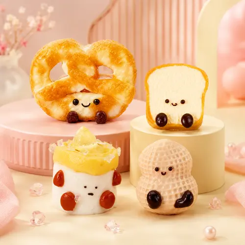 Pawtoto Mini Baby Series Decompression Squishy - Handmade Food-Grade Silicone Stress Relief Fingertoy, Kawaii Soft Anxiety Squishies, Dry Clay Feel, Firm-Soft Texture, Quick Rebound Handmade Stressball for Squishy Sensory Play