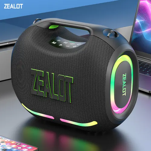 ZEALOT 120W Portable Waterproof Bluetooth Speaker (24000mAh Power Bank, IPX6, RGB Lights, TWS Pairing, USB/TF/AUX) – Audio, Wireless Outdoor Speakers for Pool Party, Camping, Gift Giving [Limited Offers]